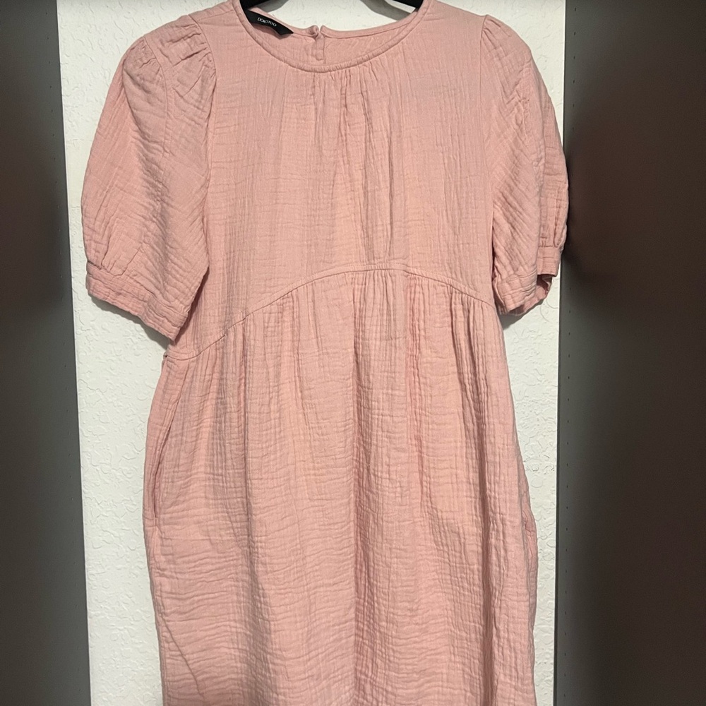 Pink Puff Sleeve Dress